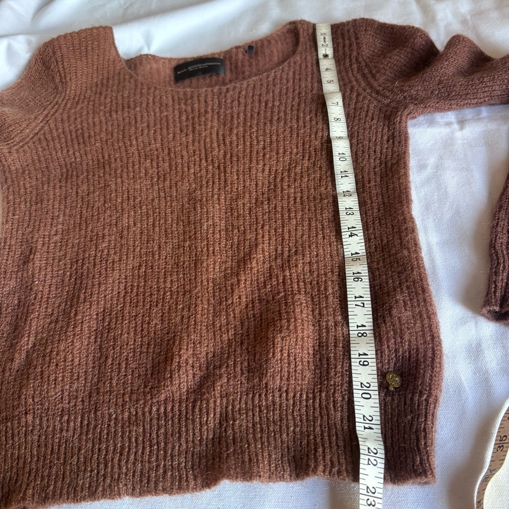 MAISON SCOTCH I 1 (US S) Mohair Blend Scoop Neck Knit Sweater I warm brown - Picture 7 of 7
